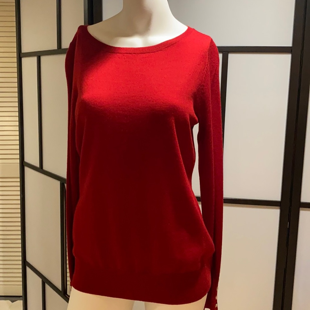 Talbots Top pure Merino wool, brand new, size medium, dark red color